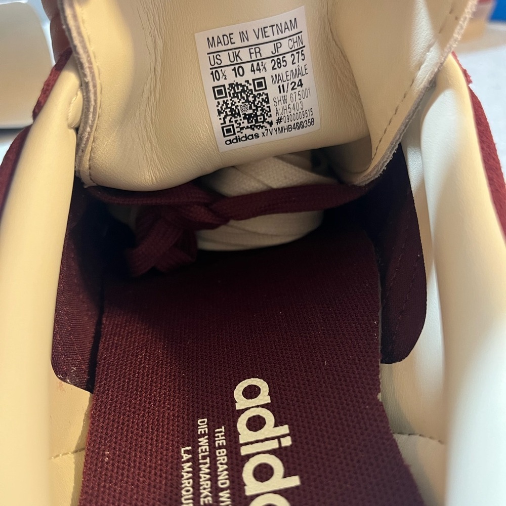 Adidas Gazelle Indoor Burgundy Red Green Gum Bottom Retro Men's Size 10.5 JH5403 - Picture 10 of 11